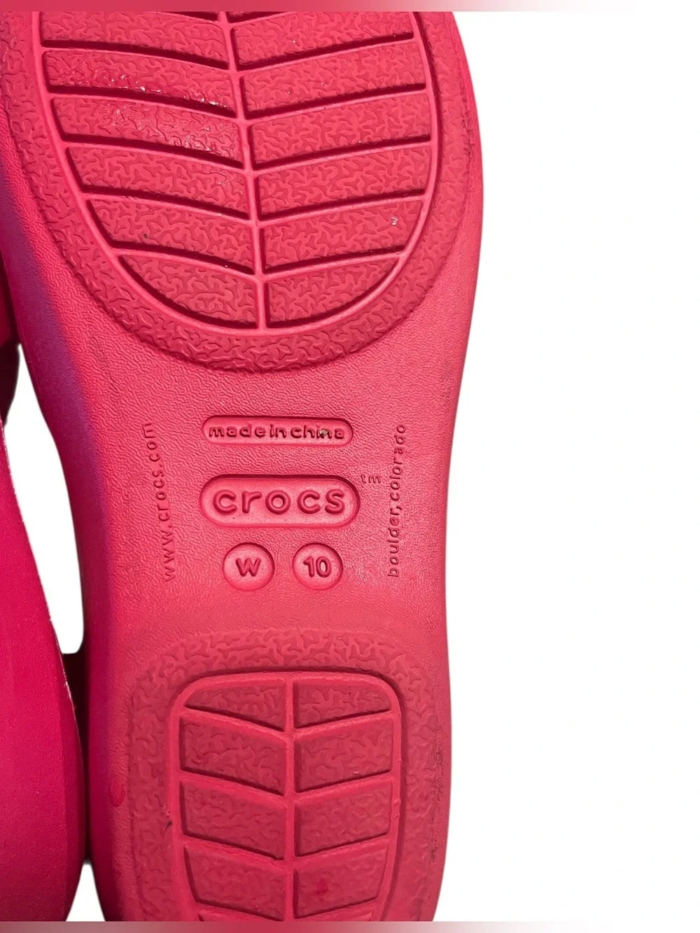 CROCS Rhonda Shimmery Hot Pink Multi-Strap Slide Sandals Sz 10